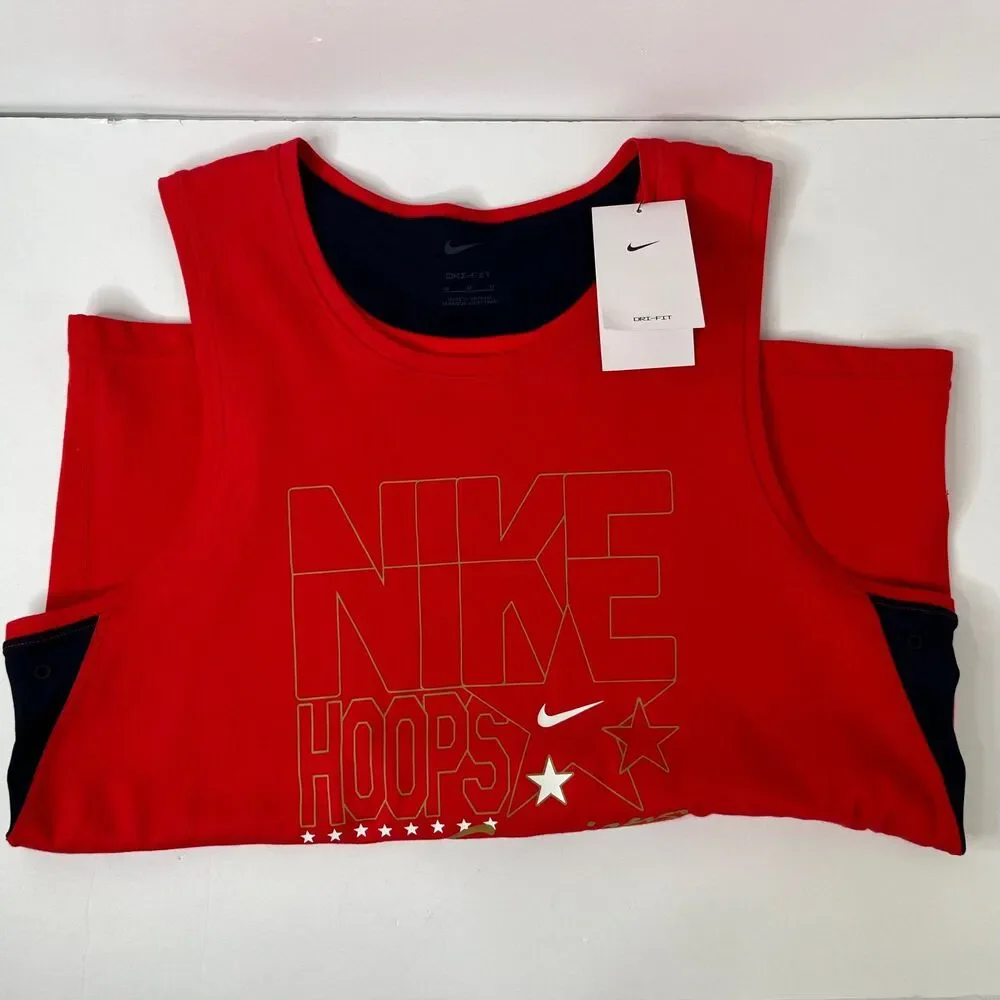 NWT Nike Men's Dri-FIT Primary Graphic Versatile Tank Top Red Size M #355